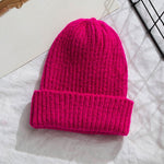 New Candy Colors Winter Hat Women Knitted Hat Warm Soft Trendy Hat Kpop Style Wool Beanie Elegant All-match Hat